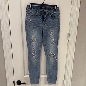 American Eagle Outfitters Light Blue Distressed Skinny Jeans